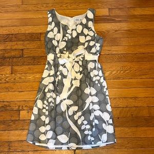 Gray and white floral dress